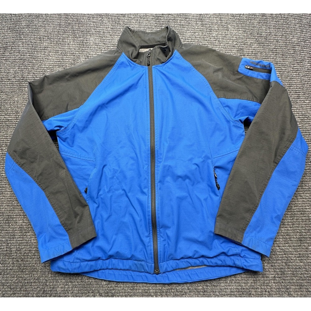 Hawke & Co Sport Jacket Mens Medium Blue Softshell Full Zip Windbreaker HS927C